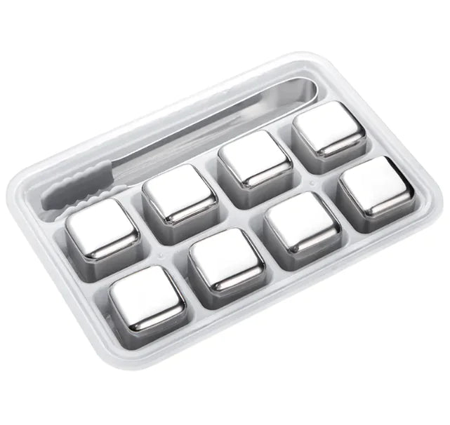 Stainless Steel Reusable Ice Cubes for Beverage, Wine, Beer & Whiskey (Bar Stones)